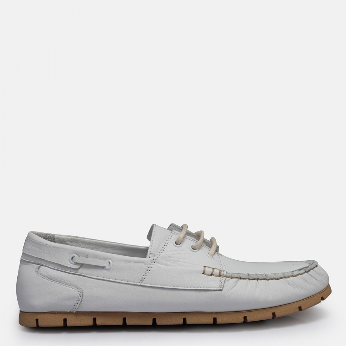 Beyaz Hakiki Deri Loafer Ayakkabı 