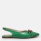 Yeşil Yılan Arkası Açık Zincirli Babet Ayakkabı